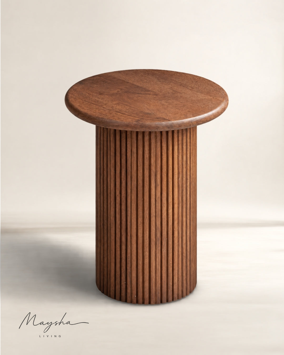 Pelvona Solid Wood Round Side Table