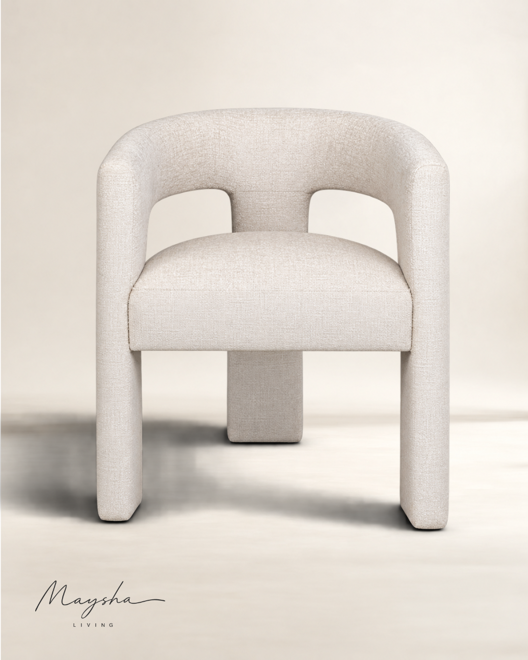 Ondine Barrel-Back Plush Chenille Accent Armchair