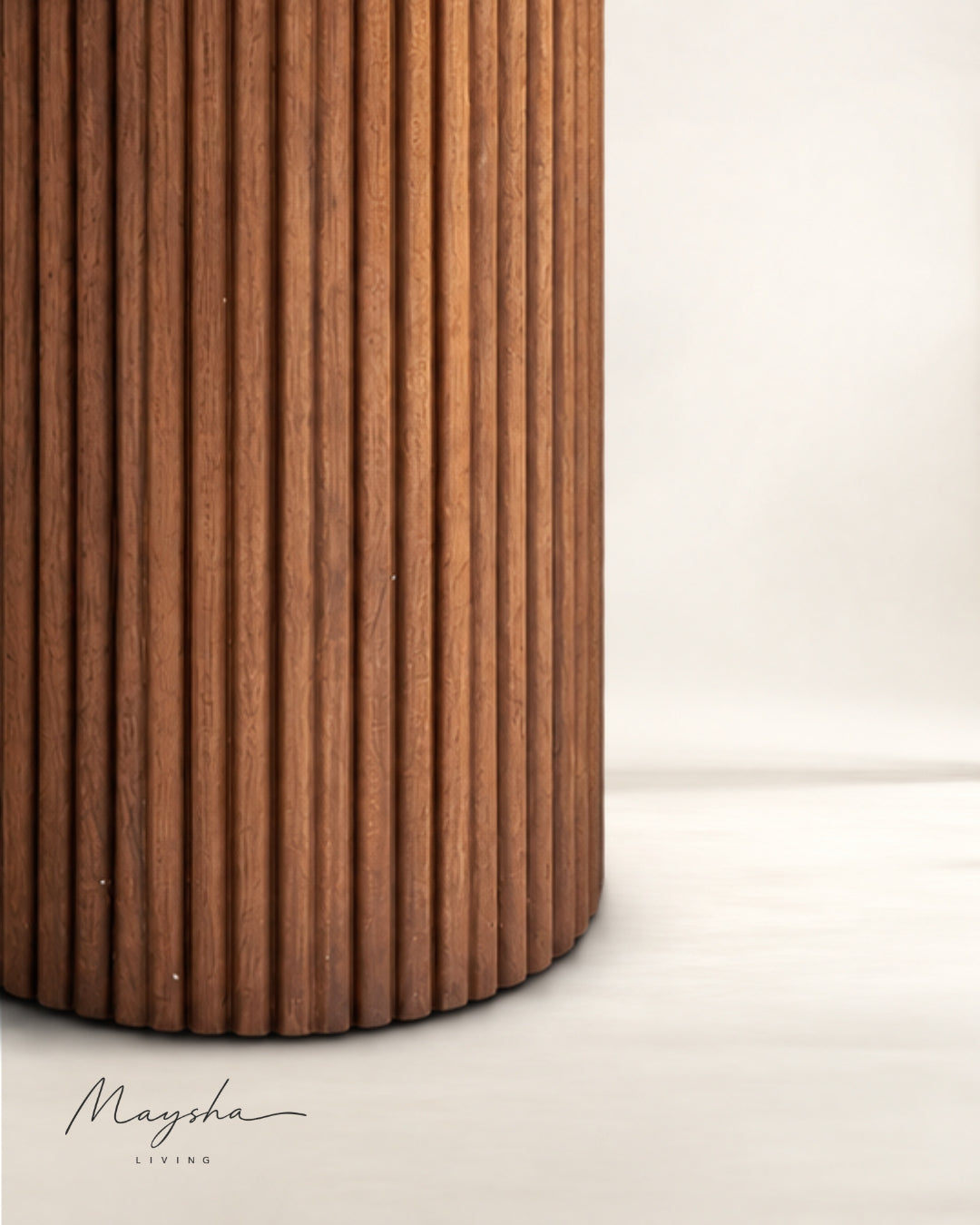 Pelvona Solid Wood Round Side Table