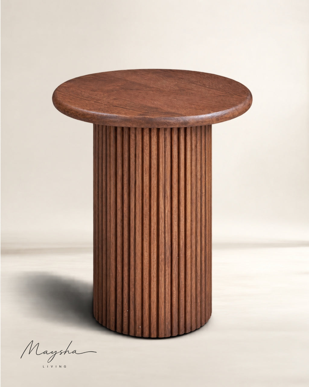 Pelvona Solid Wood Round Side Table