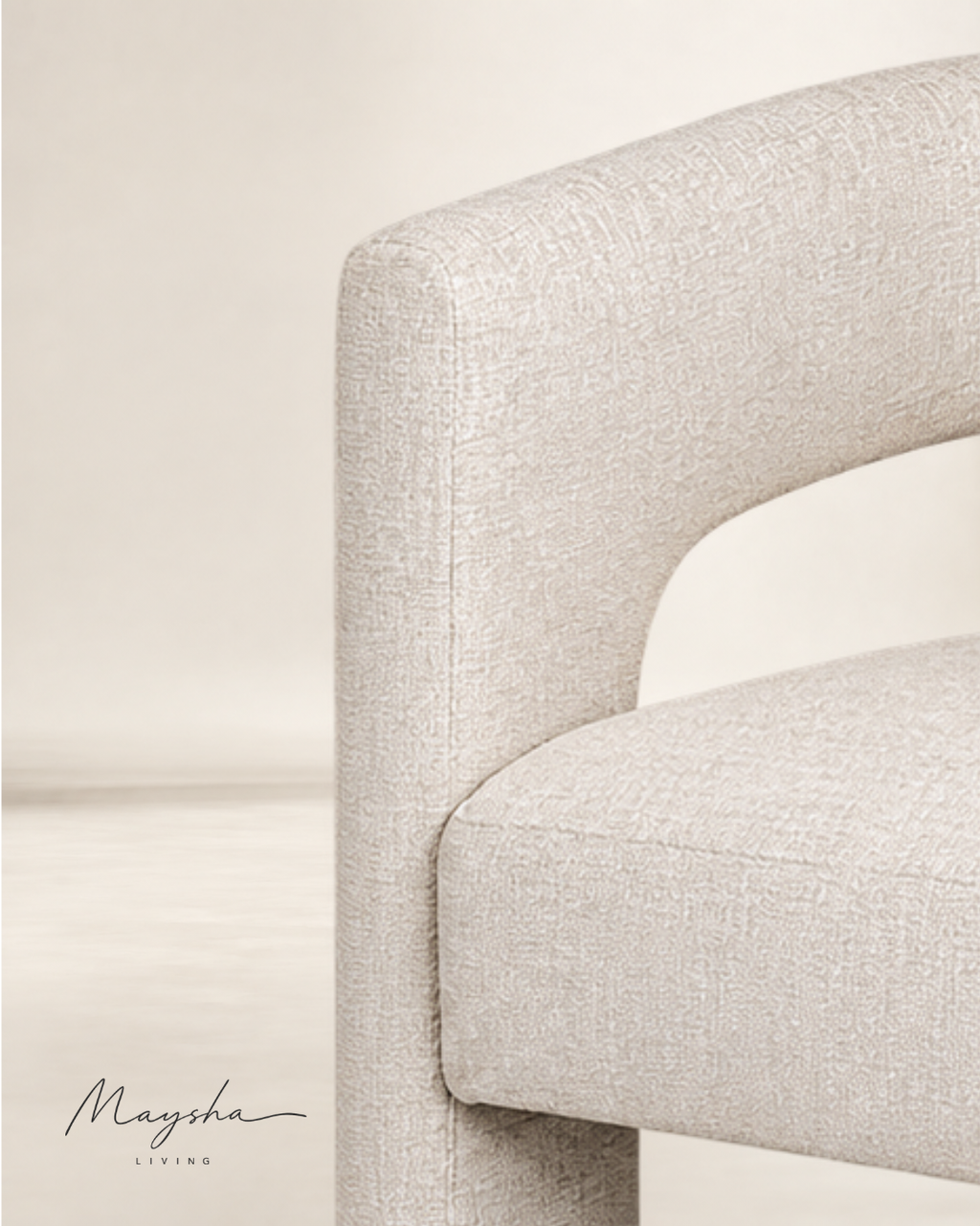Ondine Barrel-Back Plush Chenille Accent Armchair