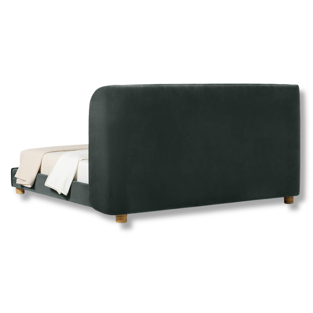 Orivelle Shelter Headboard Fabric Bed - Slate Teal Velvet