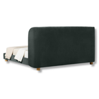 Orivelle Shelter Headboard Fabric Bed - Slate Teal Velvet