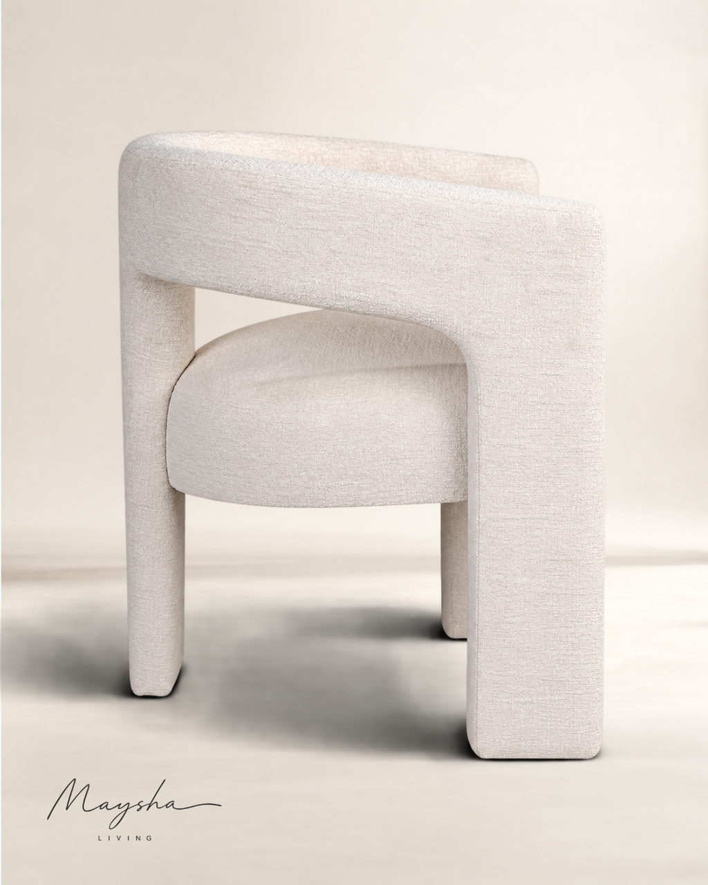 Ondine Barrel-Back Plush Chenille Accent Armchair