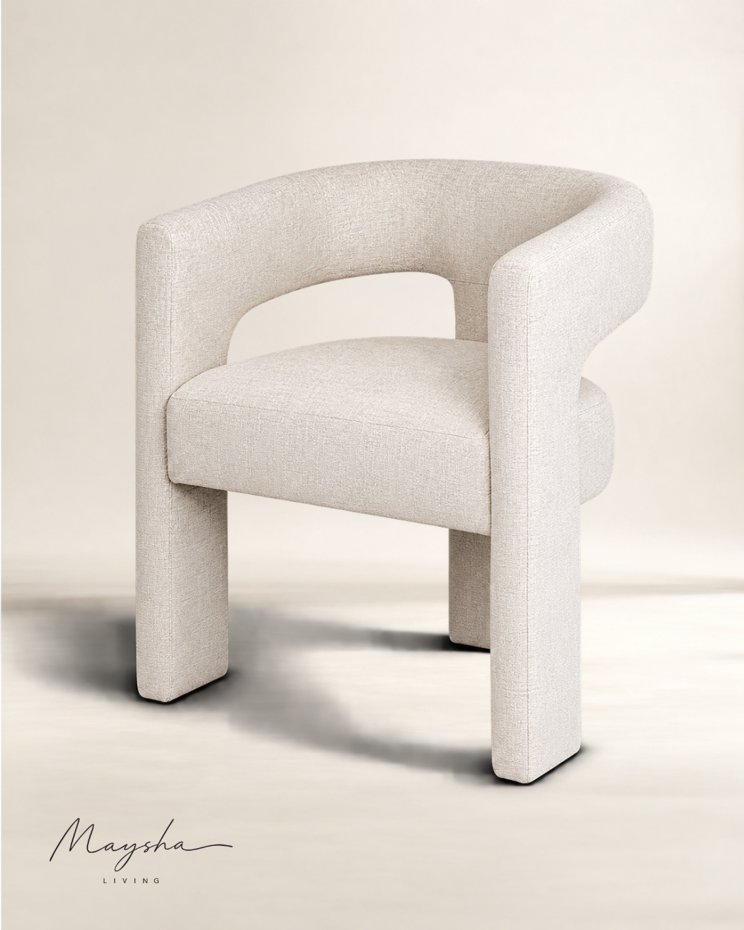 Ondine Barrel-Back Plush Chenille Accent Armchair
