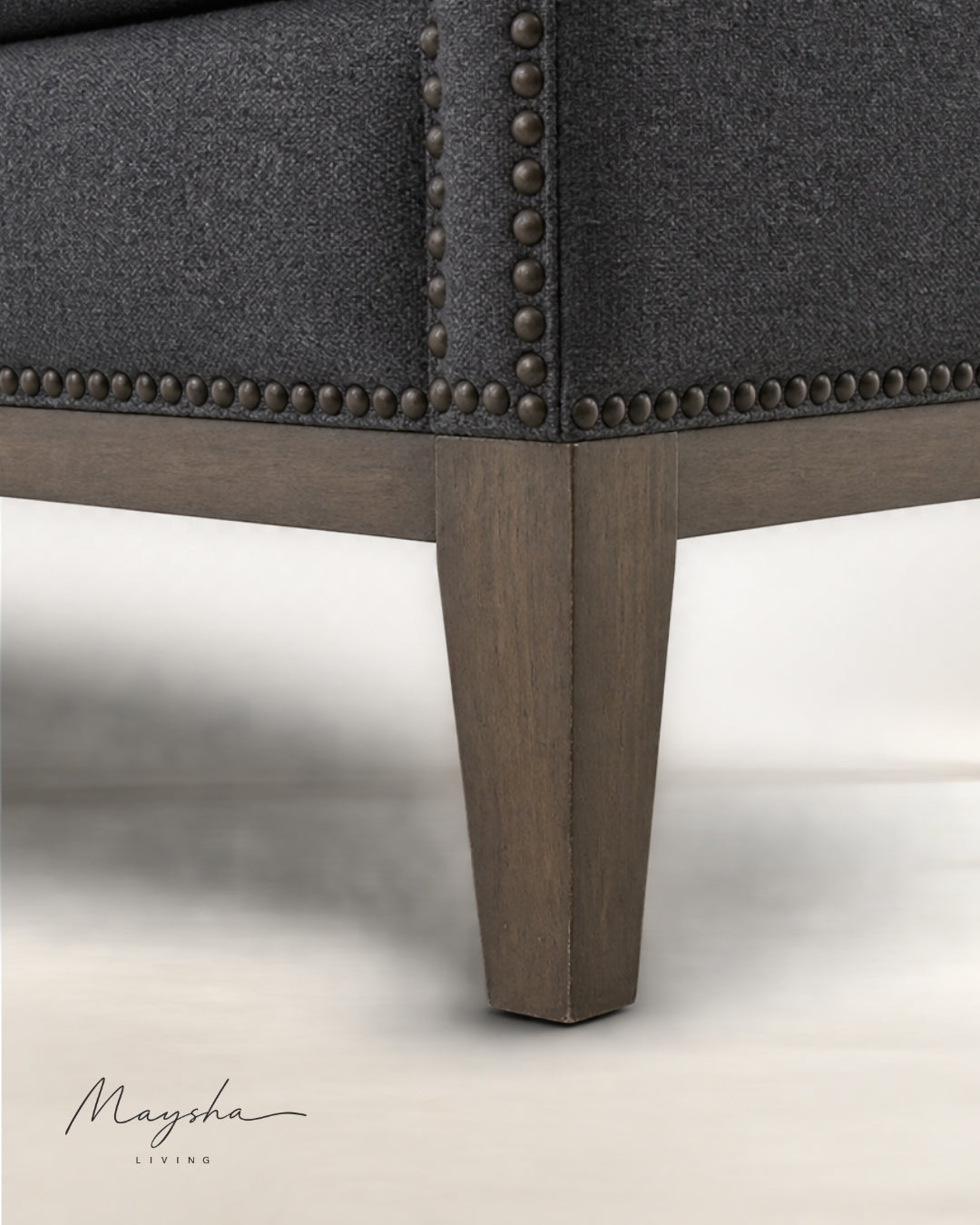 Kaeloria Handcrafted Velvet Two-Arm Chaise sofa