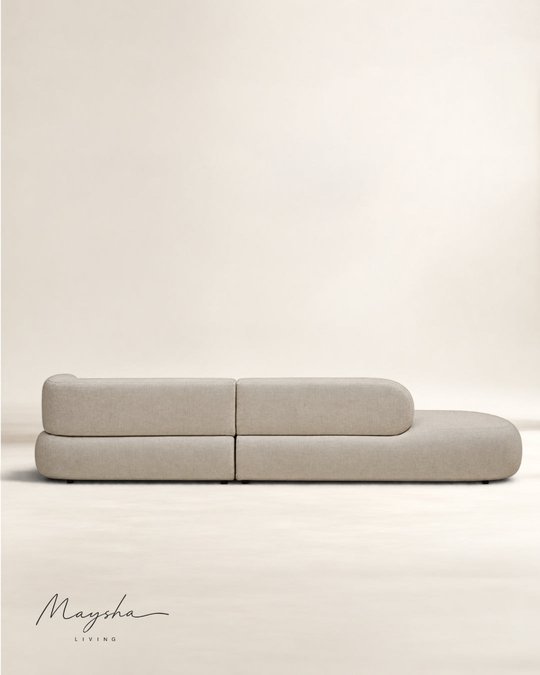 Morvante Handcrafted Solid Wood & Bouclé Curved Sectional Sofa