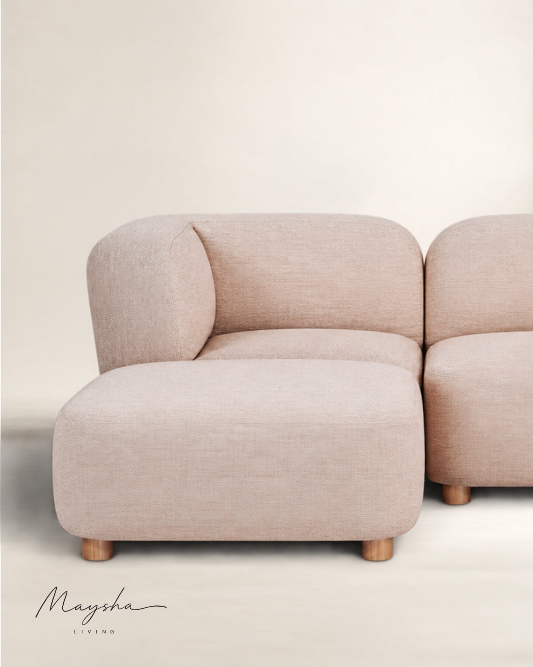 Baxvoria Handcrafted 4-Piece Modular Sectional Sofa in Oatmeal Beige