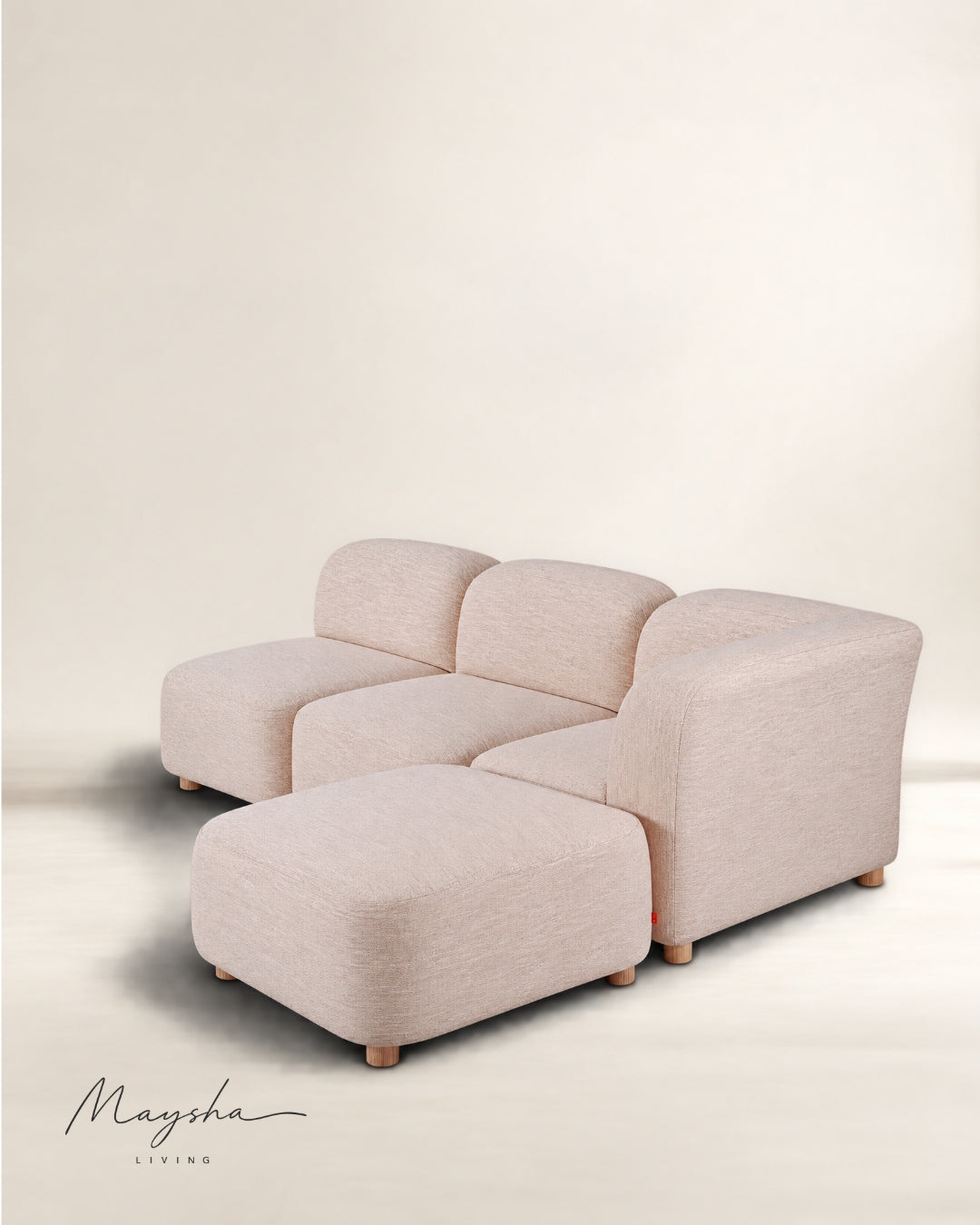 Baxvoria Handcrafted 4-Piece Modular Sectional Sofa in Oatmeal Beige