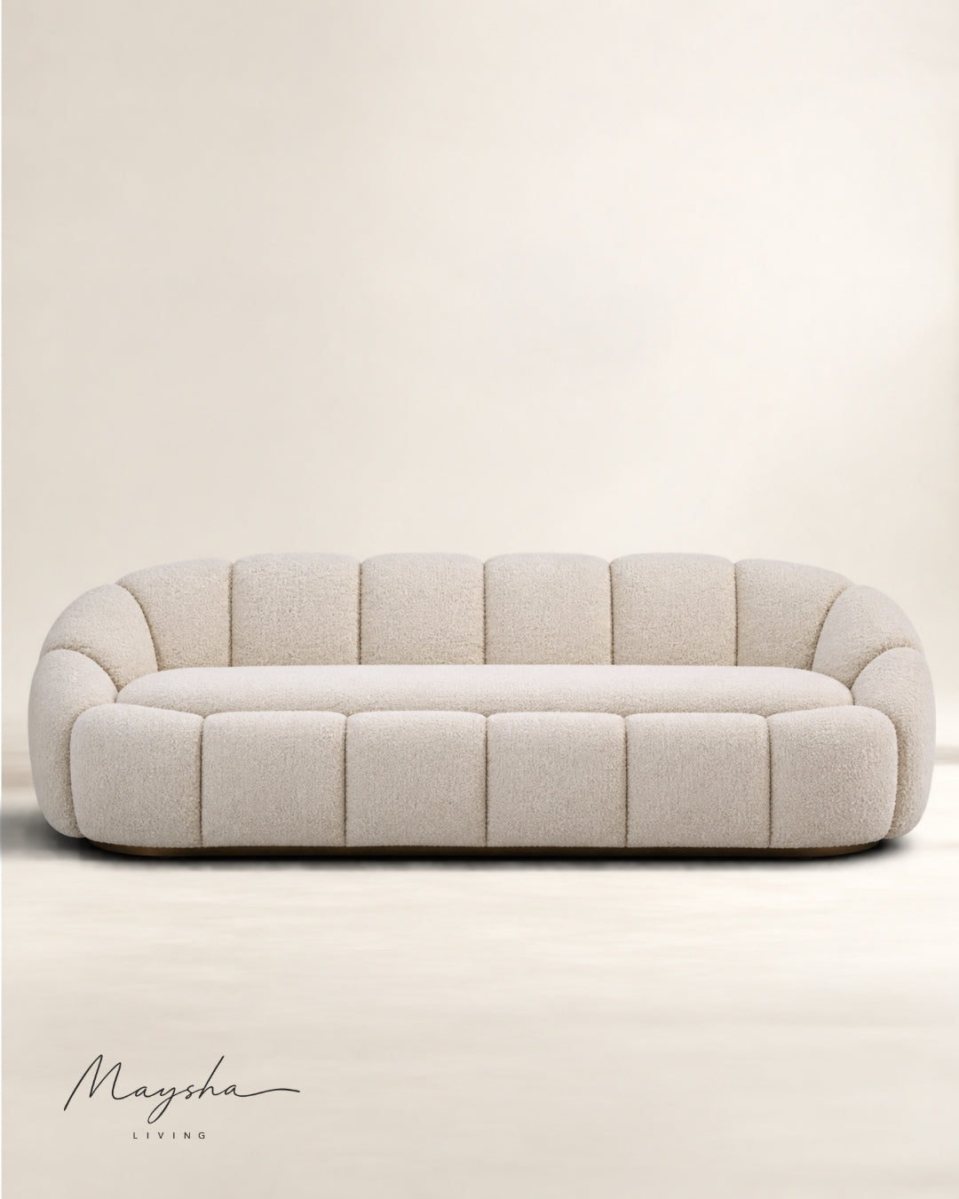 Belvoric Handcrafted Bouclé 3-Seater Sofa