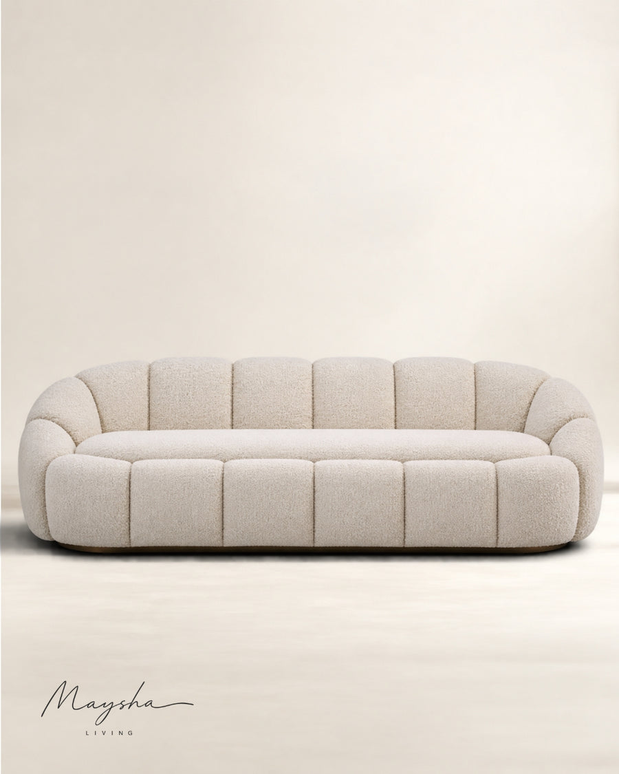 Belvoric Handcrafted Bouclé 3-Seater Sofa