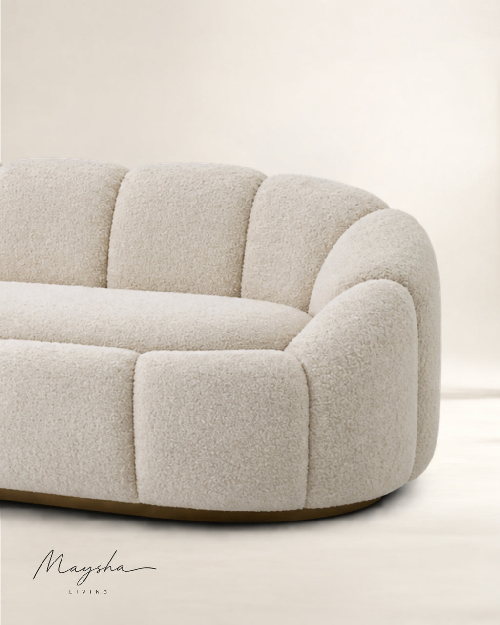Belvoric Handcrafted Bouclé 3-Seater Sofa