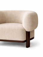 Averique Modern Three-Legged Solid Teak Wood Lounge Chair