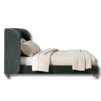 Orivelle Shelter Headboard Fabric Bed - Slate Teal Velvet