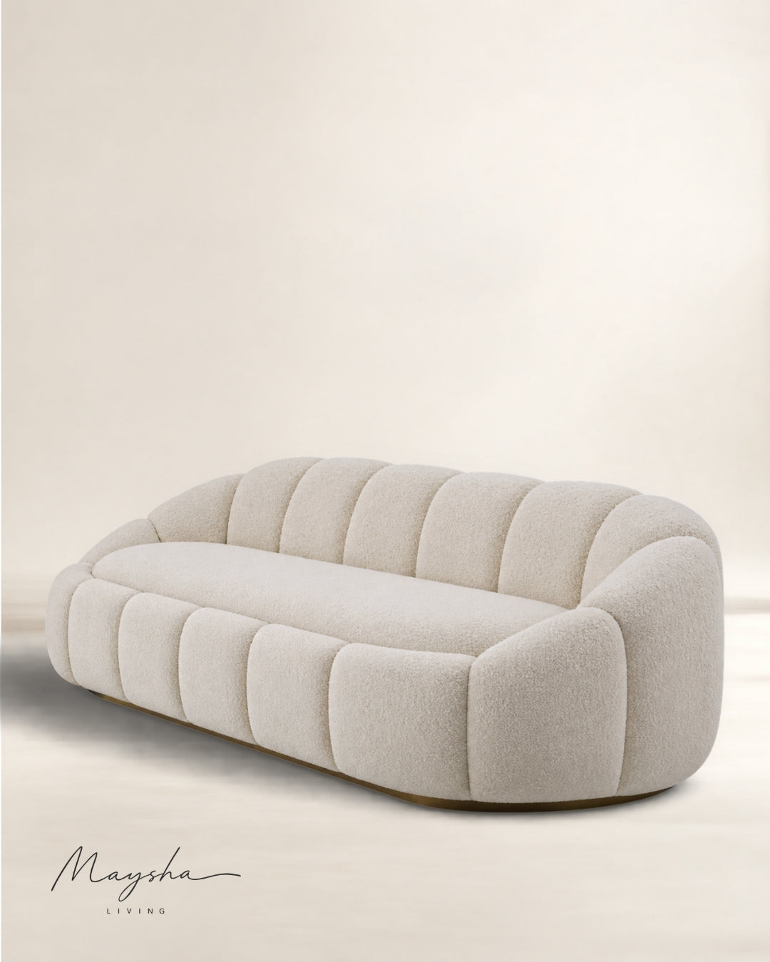 Belvoric Handcrafted Bouclé 3-Seater Sofa
