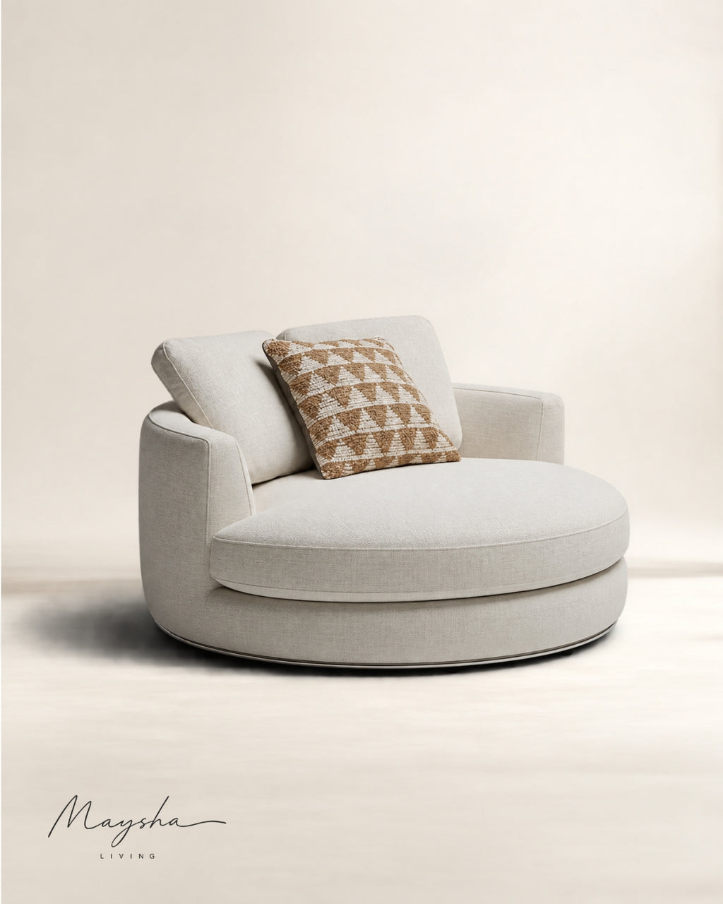 Tharvona Handcrafted Solid Wood & Polycotton Nest Lounge Chair