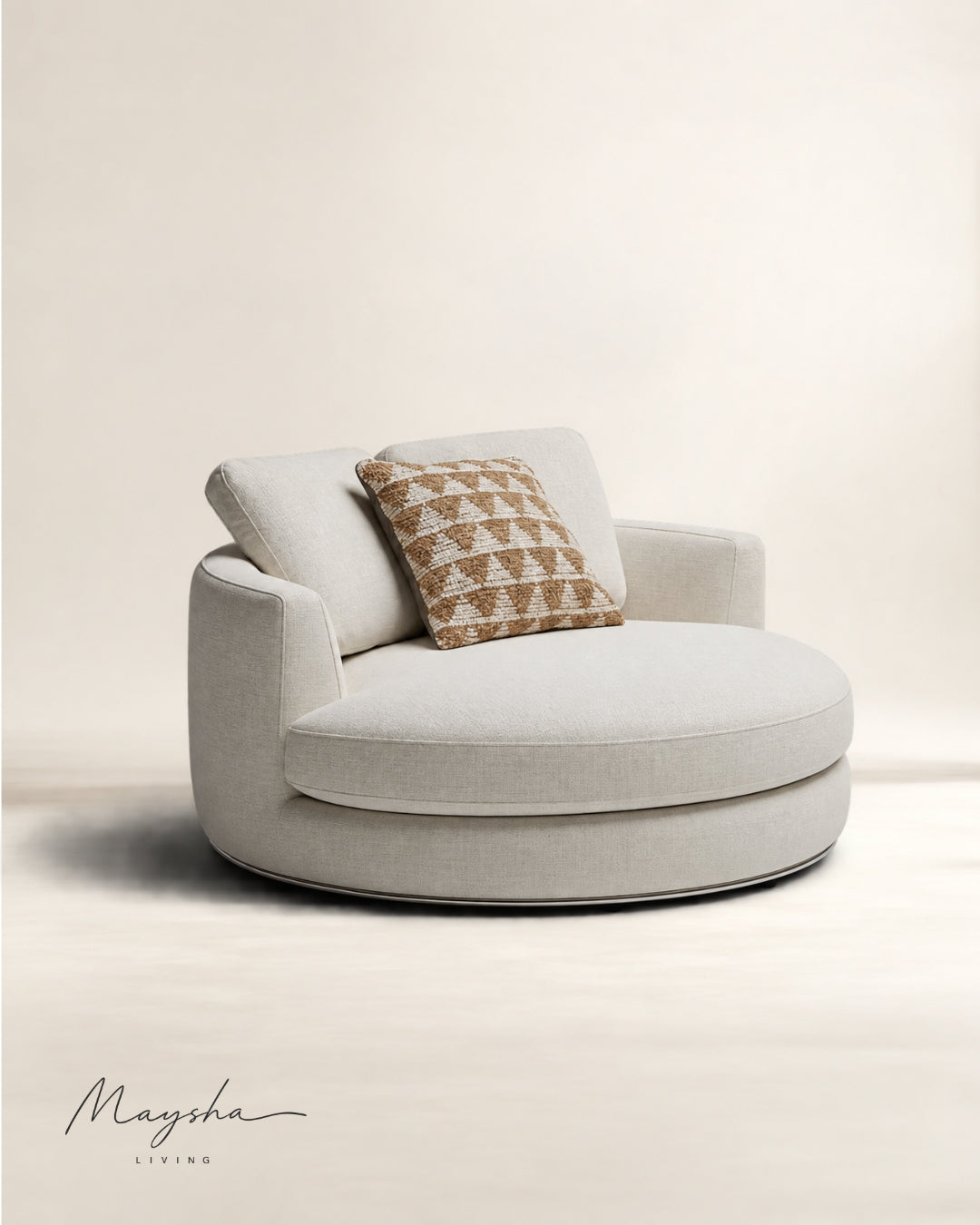 Tharvona Handcrafted Solid Wood & Polycotton Nest Lounge Chair
