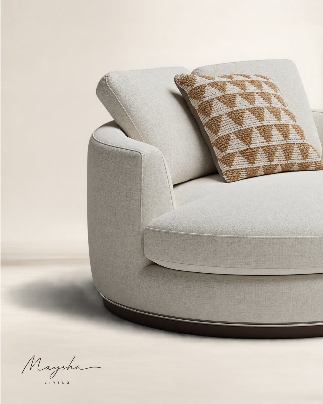 Tharvona Handcrafted Solid Wood & Polycotton Nest Lounge Chair