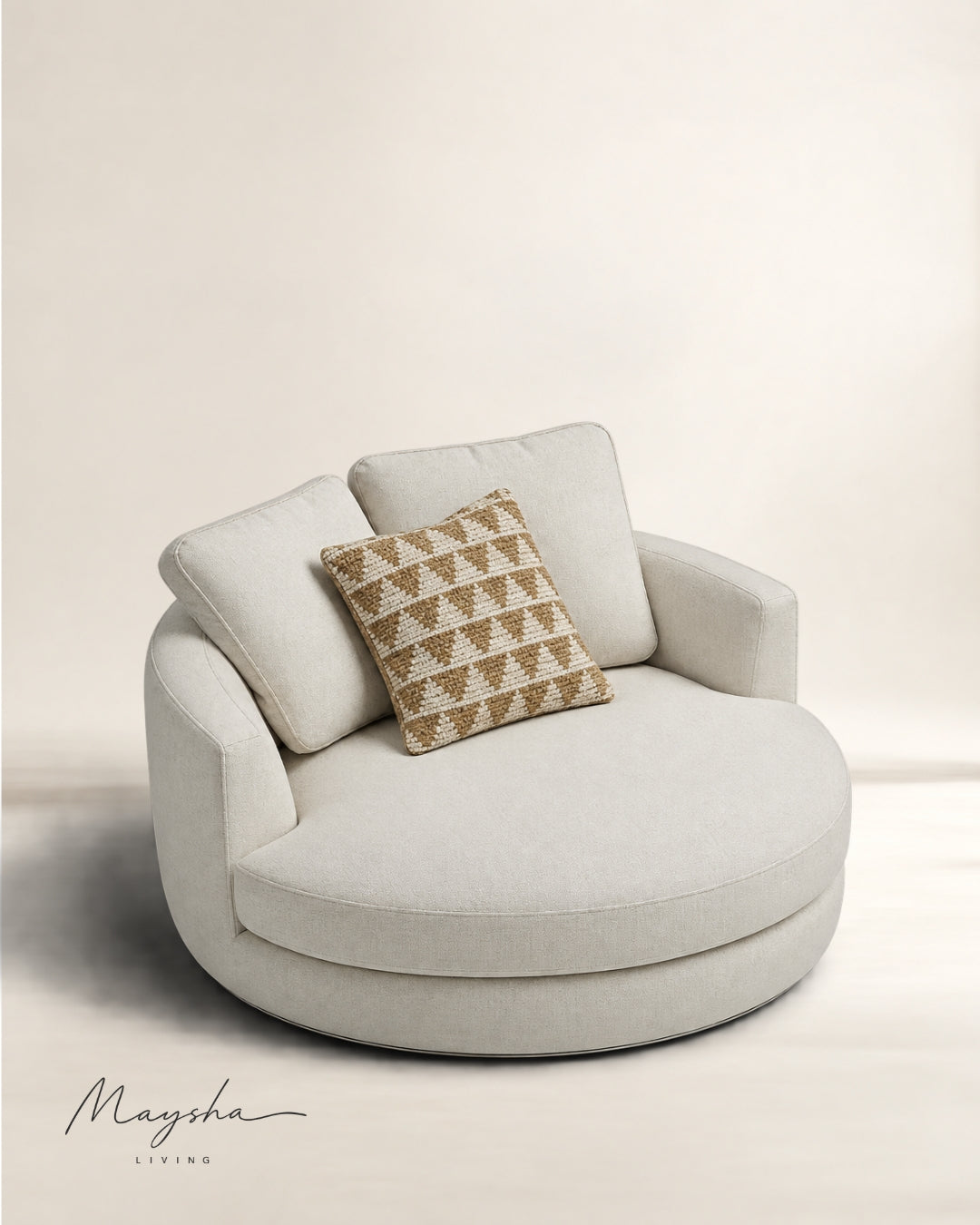 Tharvona Handcrafted Solid Wood & Polycotton Nest Lounge Chair