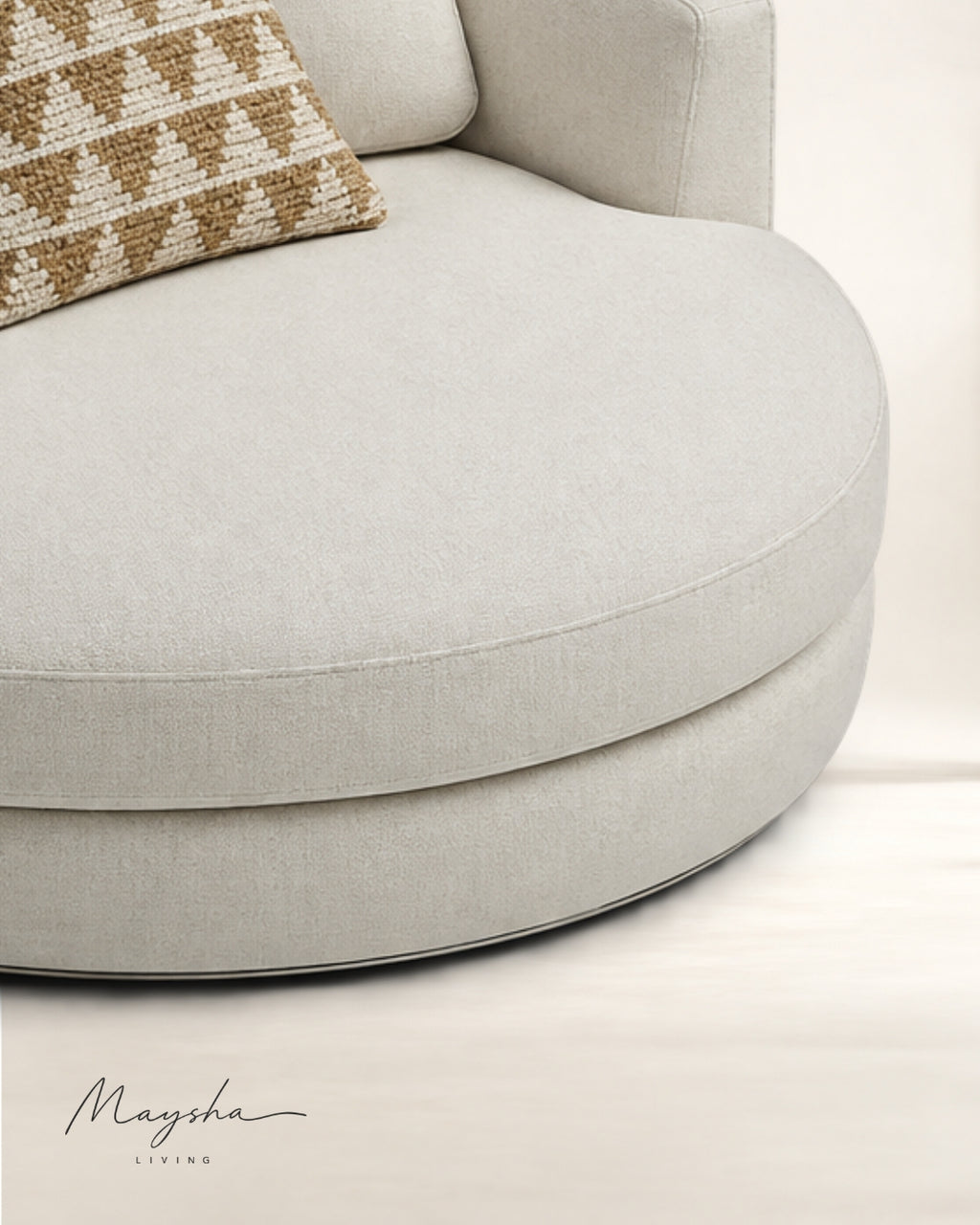 Tharvona Handcrafted Solid Wood & Polycotton Nest Lounge Chair
