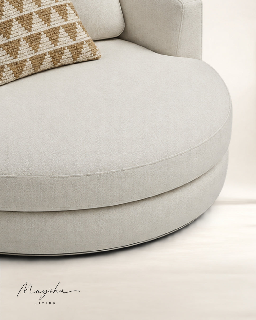 Tharvona Handcrafted Solid Wood & Polycotton Nest Lounge Chair