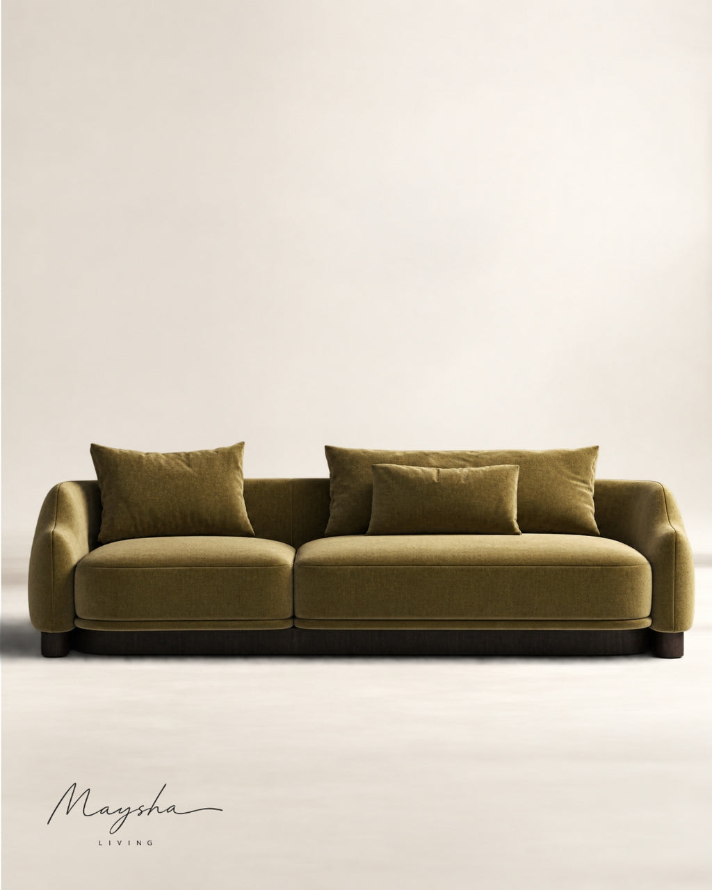 Zolvric Handcrafted Solid Wood 3-Seater Silhouette Sofa