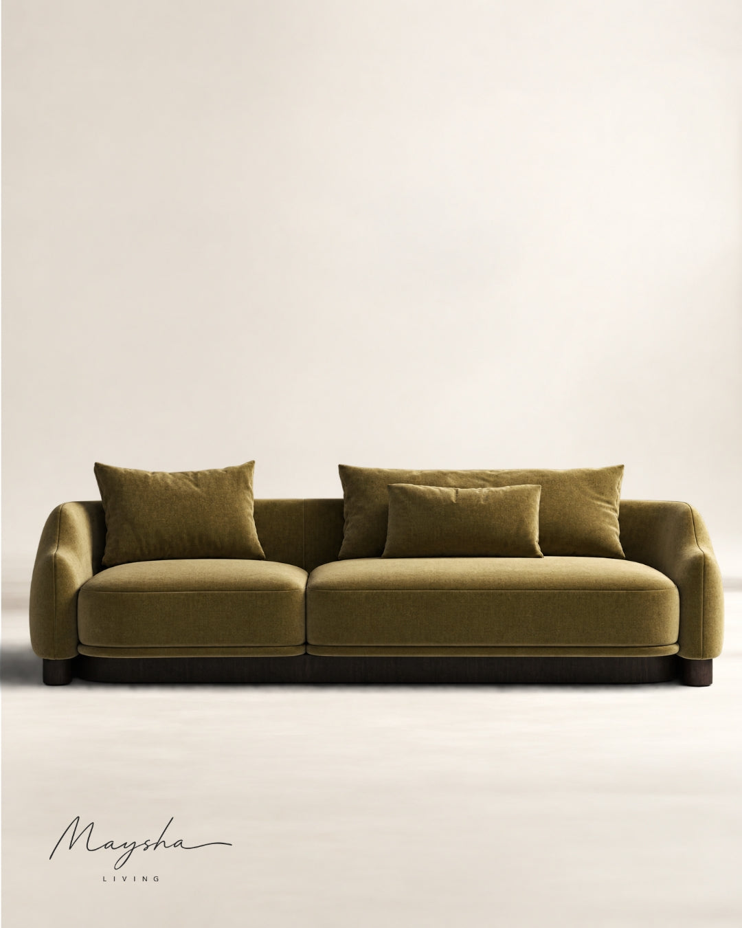 Zolvric Handcrafted Solid Wood 3-Seater Silhouette Sofa