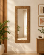 Seavora Handcrafted Rope-Wrapped Seagrass Full-Length Floor Mirror