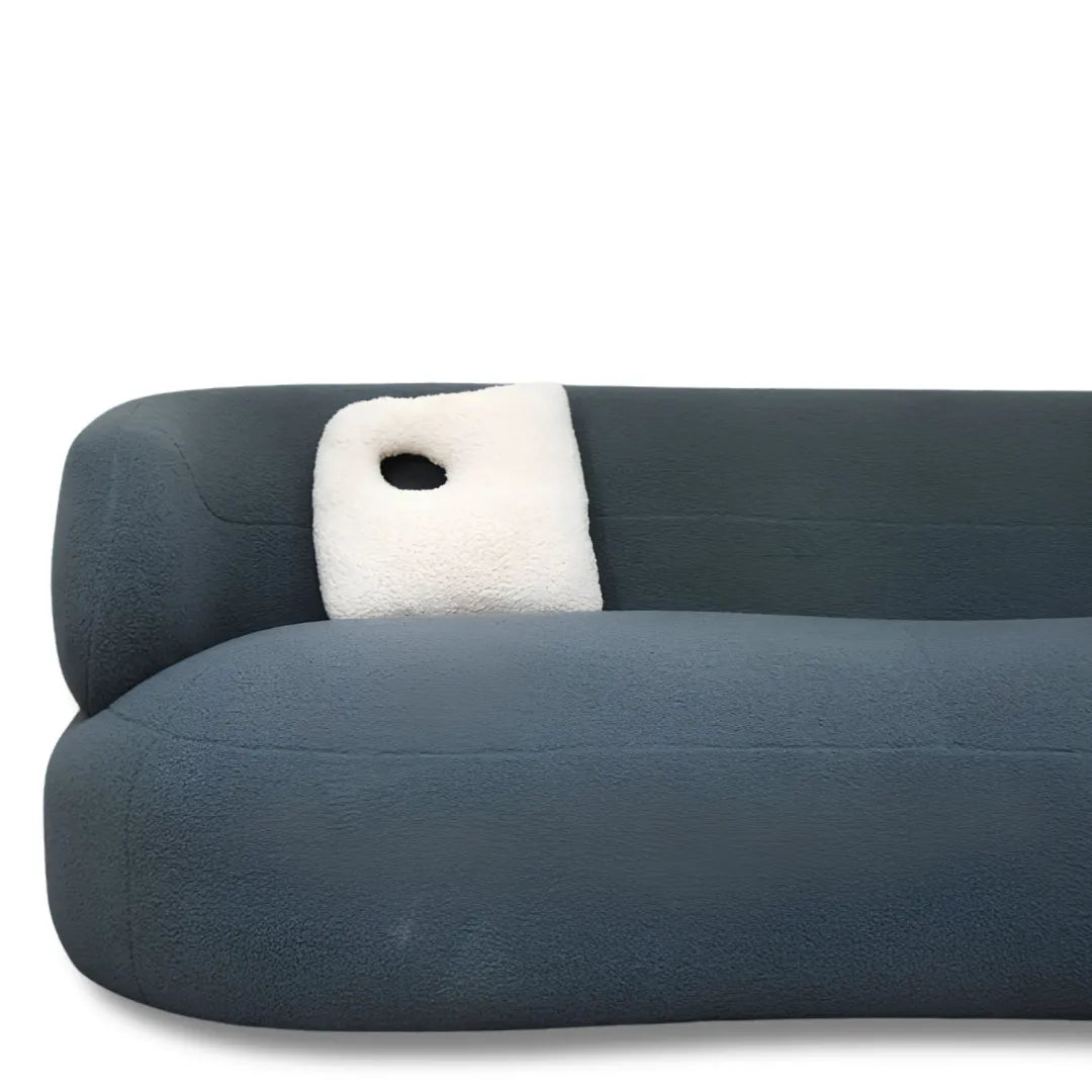 Zorique Curved Bouclé Obsidian Sofa