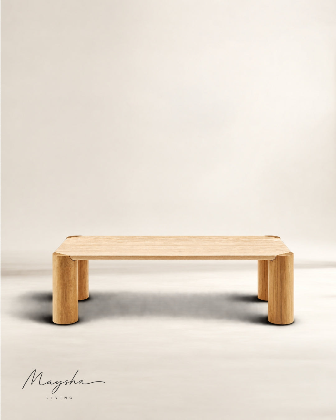 MERIQUE Premium Travertine Stone Coffee Table