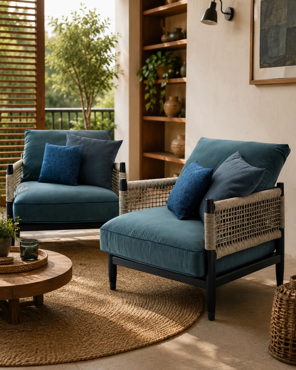 ORYVIK Sapphire Lounge Chair in Solid Teak Wood
