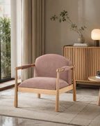 Elarique Petal Performance Fabric Accent Chair in Solid Wood