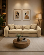 Elyndra Curved Leather Sofa