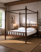 Valdren Solid Wood Four-Poster Bed