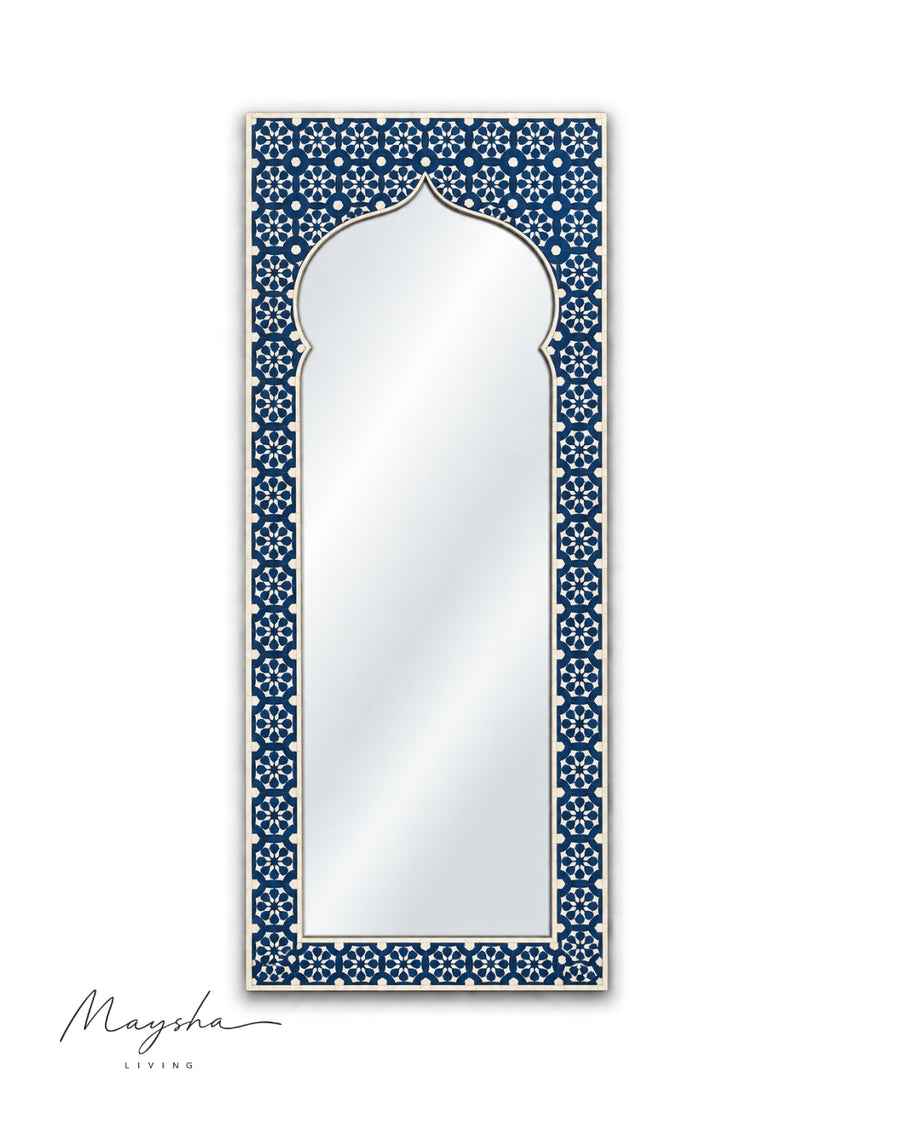 ZAHRAVELLE Moorish Arch Bone Inlay Full-Length Wall Mirror