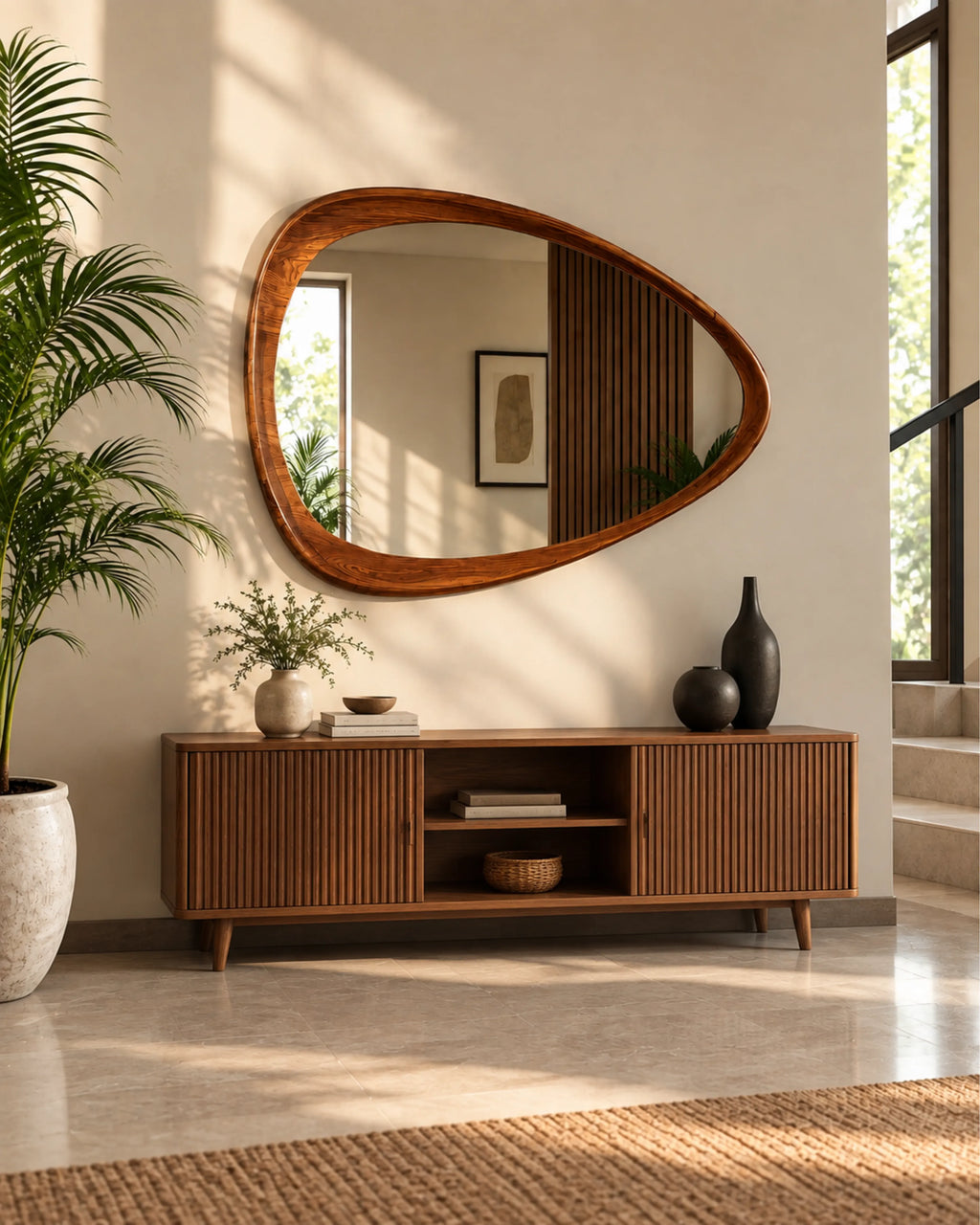 Oravelle Teardrop Solid Wood Frame Wall Mirror