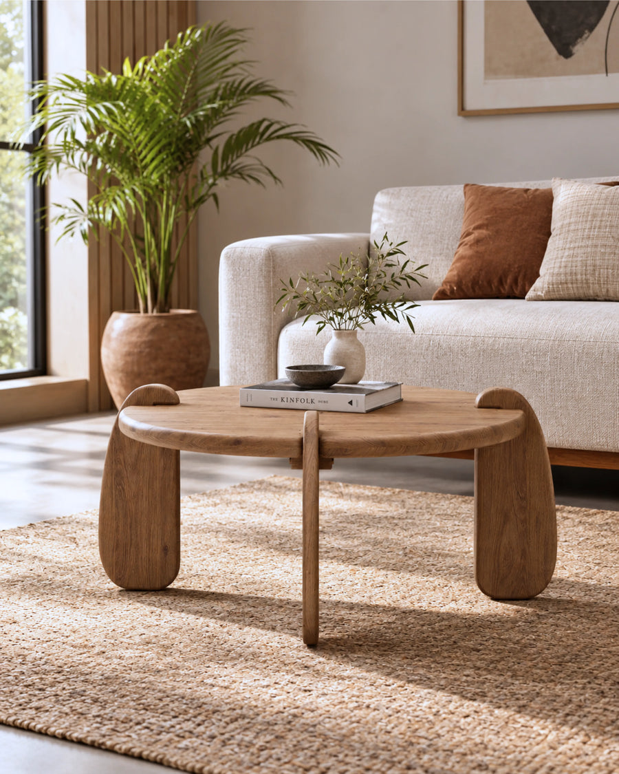 KAROV Japandi Acacia Wood Coffee Table