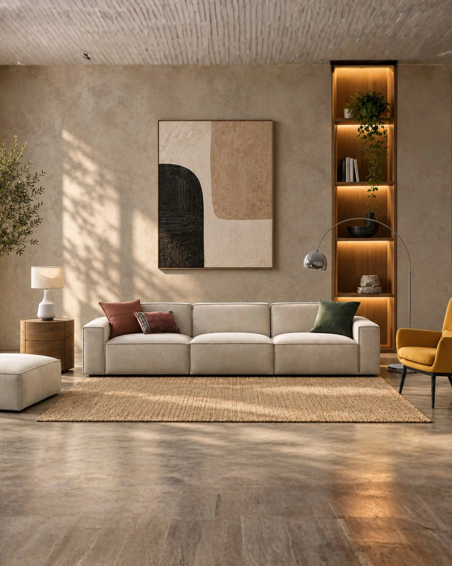 Dovarie white professional fabric sofa