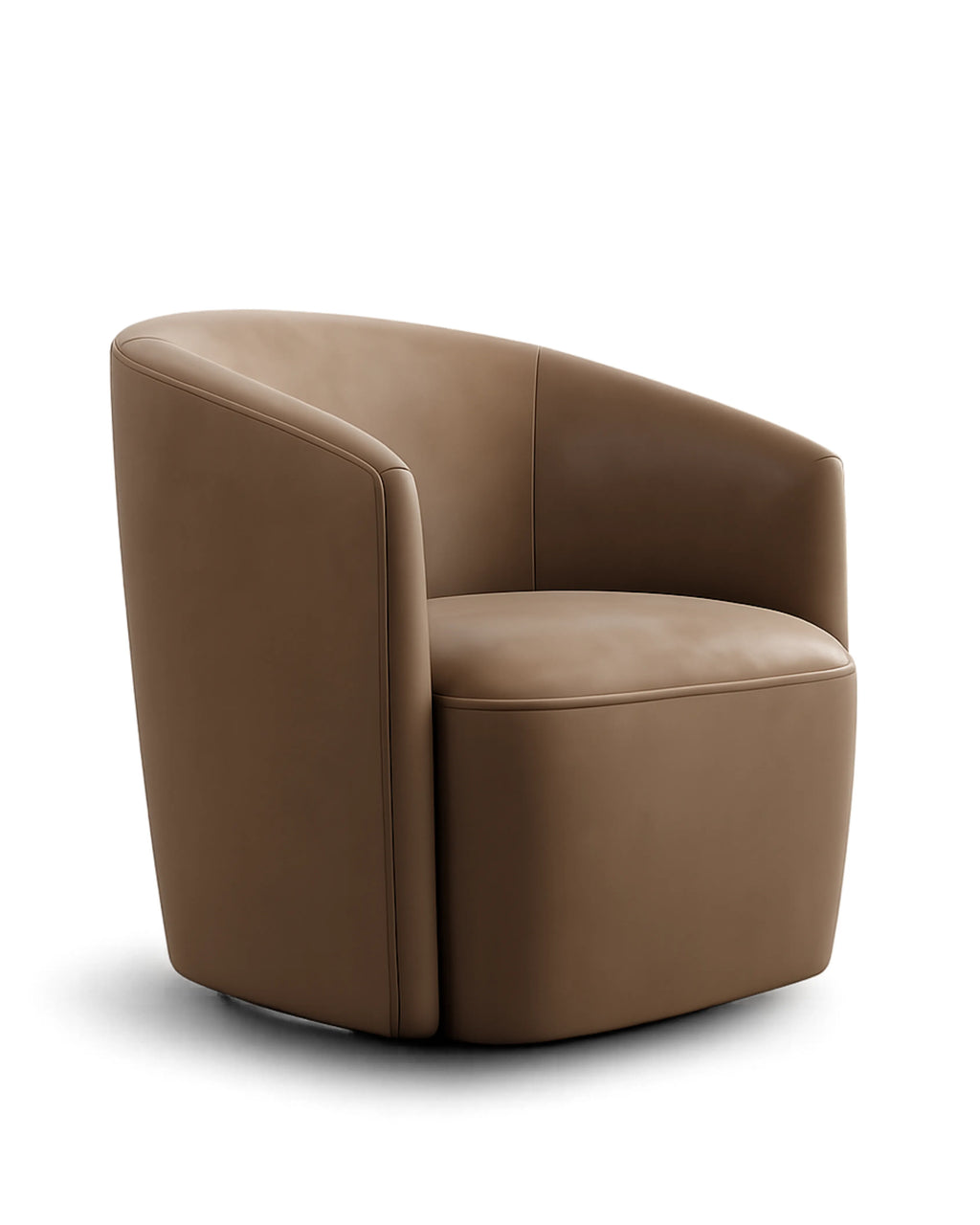 Velastra Top-Grain Leather Swivel Accent Chair
