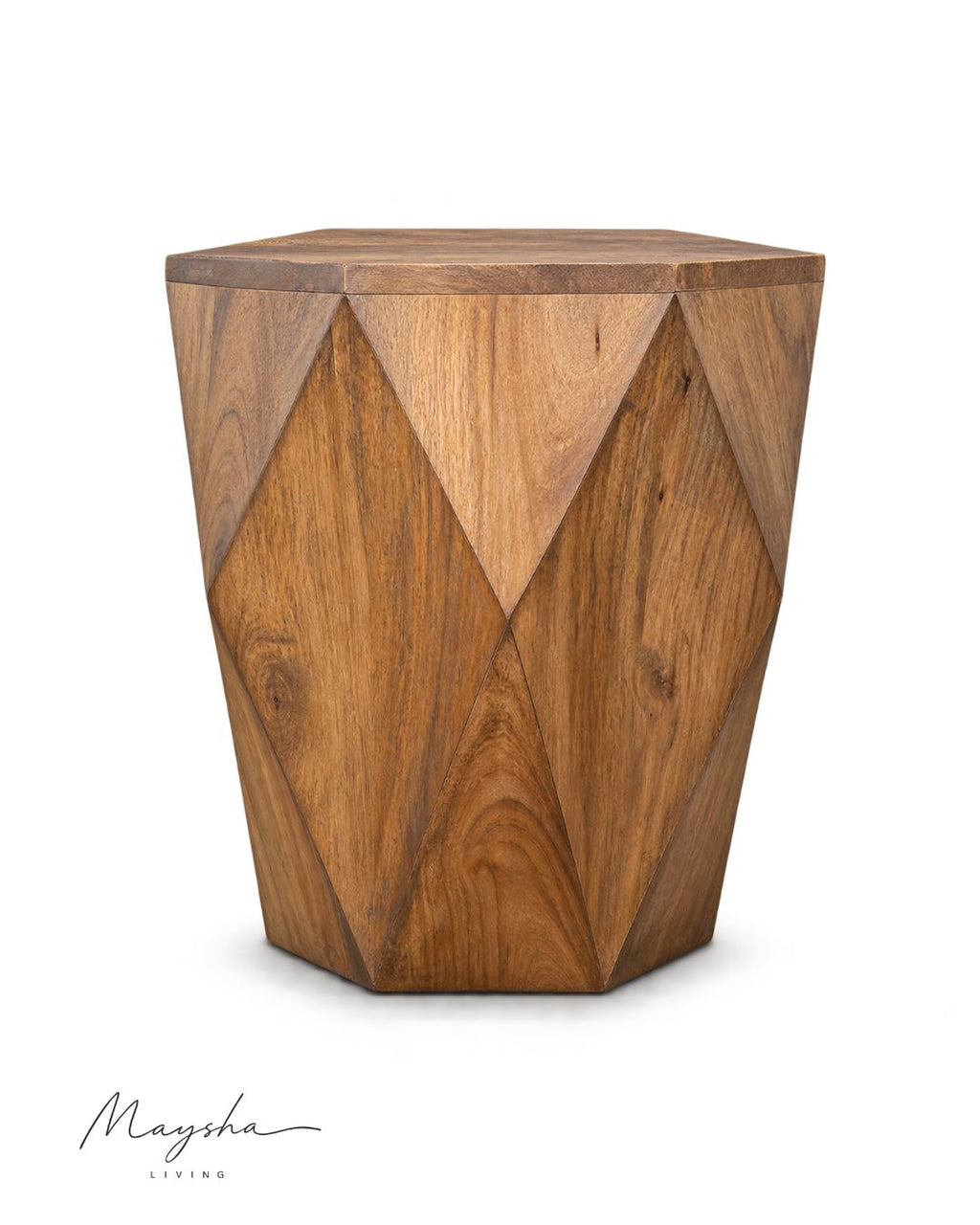 Hexavel Solid Wood Hexagonal Side Table