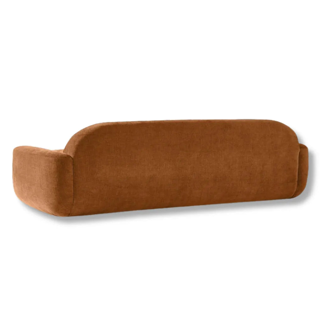 Roventa Terracotta Curved 3-Seater Sofa