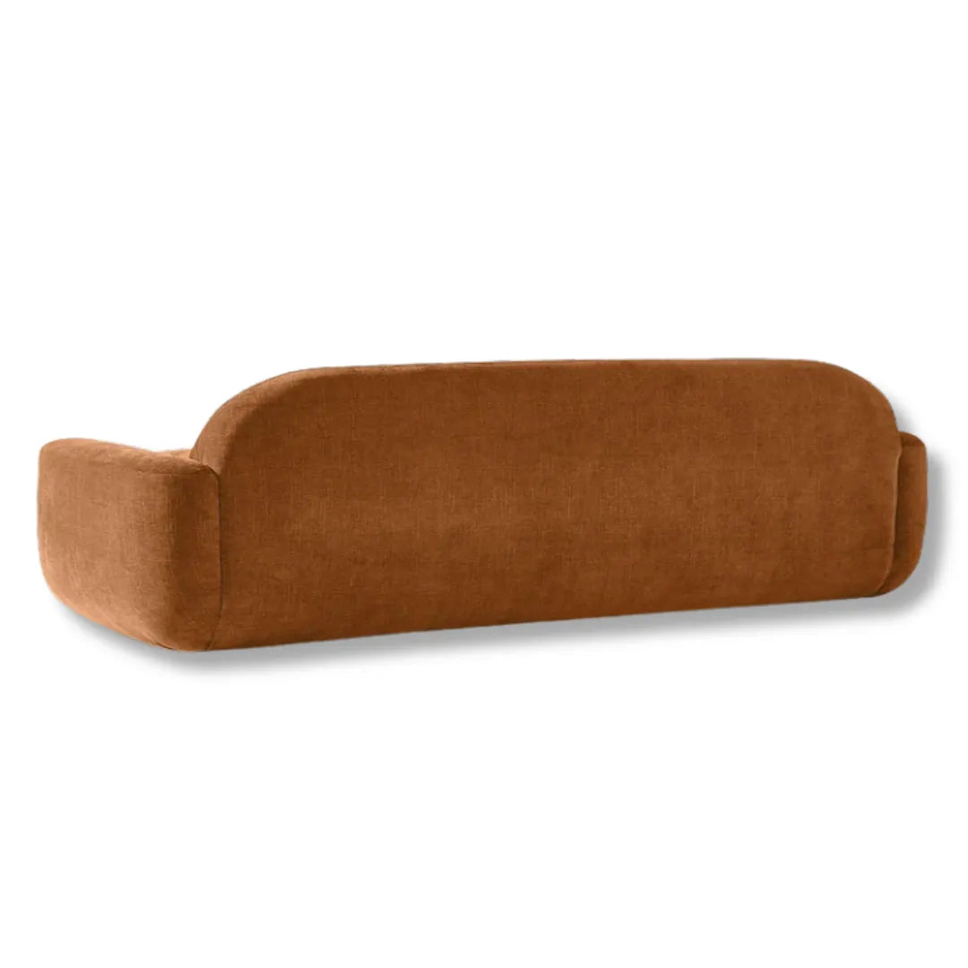 Roventa Terracotta Curved 3-Seater Sofa