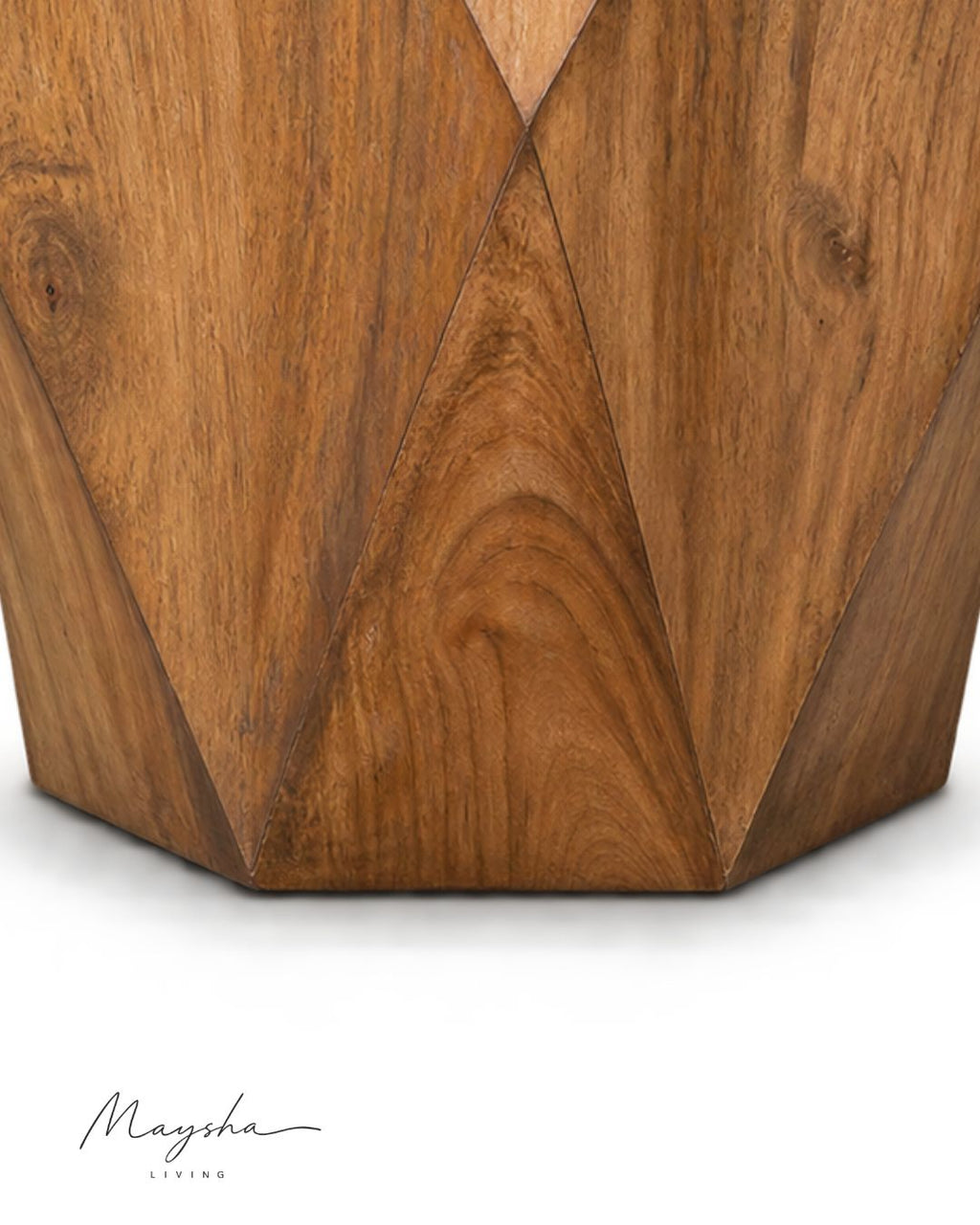 Hexavel Solid Wood Hexagonal Side Table