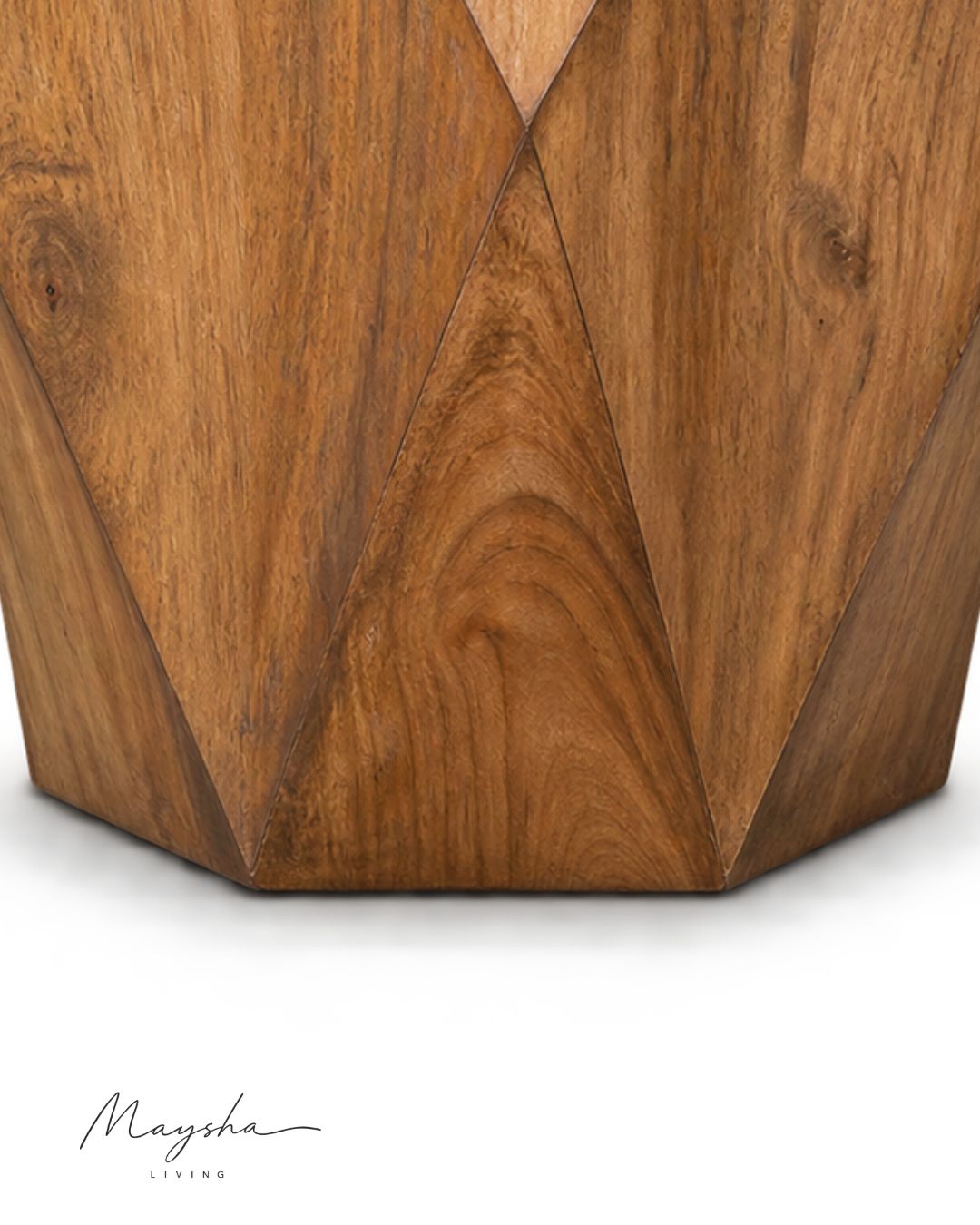 Hexavel Solid Wood Hexagonal Side Table