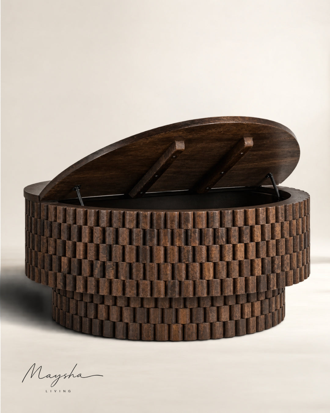 ZORVETH Textured Wood Coffee Table