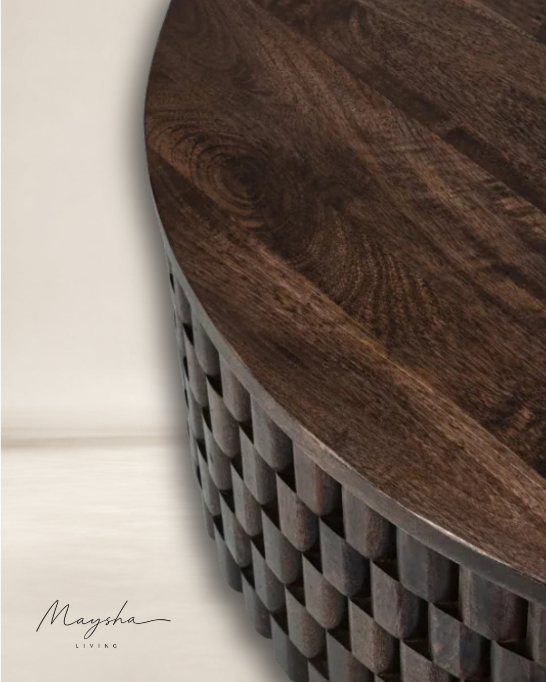 ZORVETH Textured Wood Coffee Table