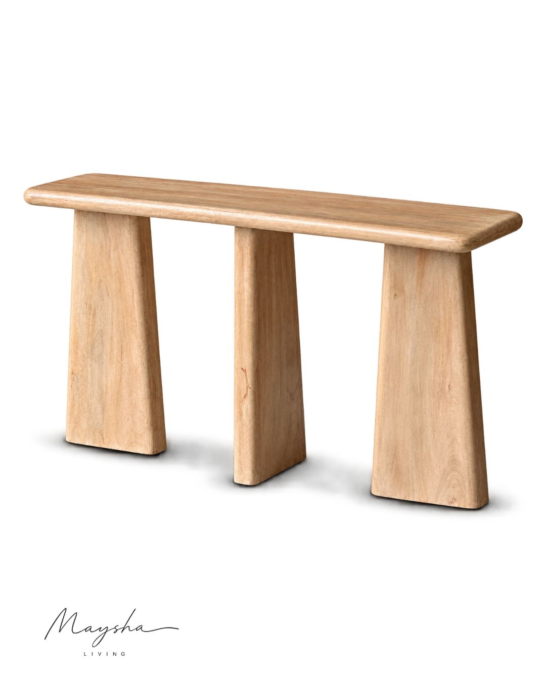 Torvane Solid Wood Console Table with Sculptural Tapered Legs