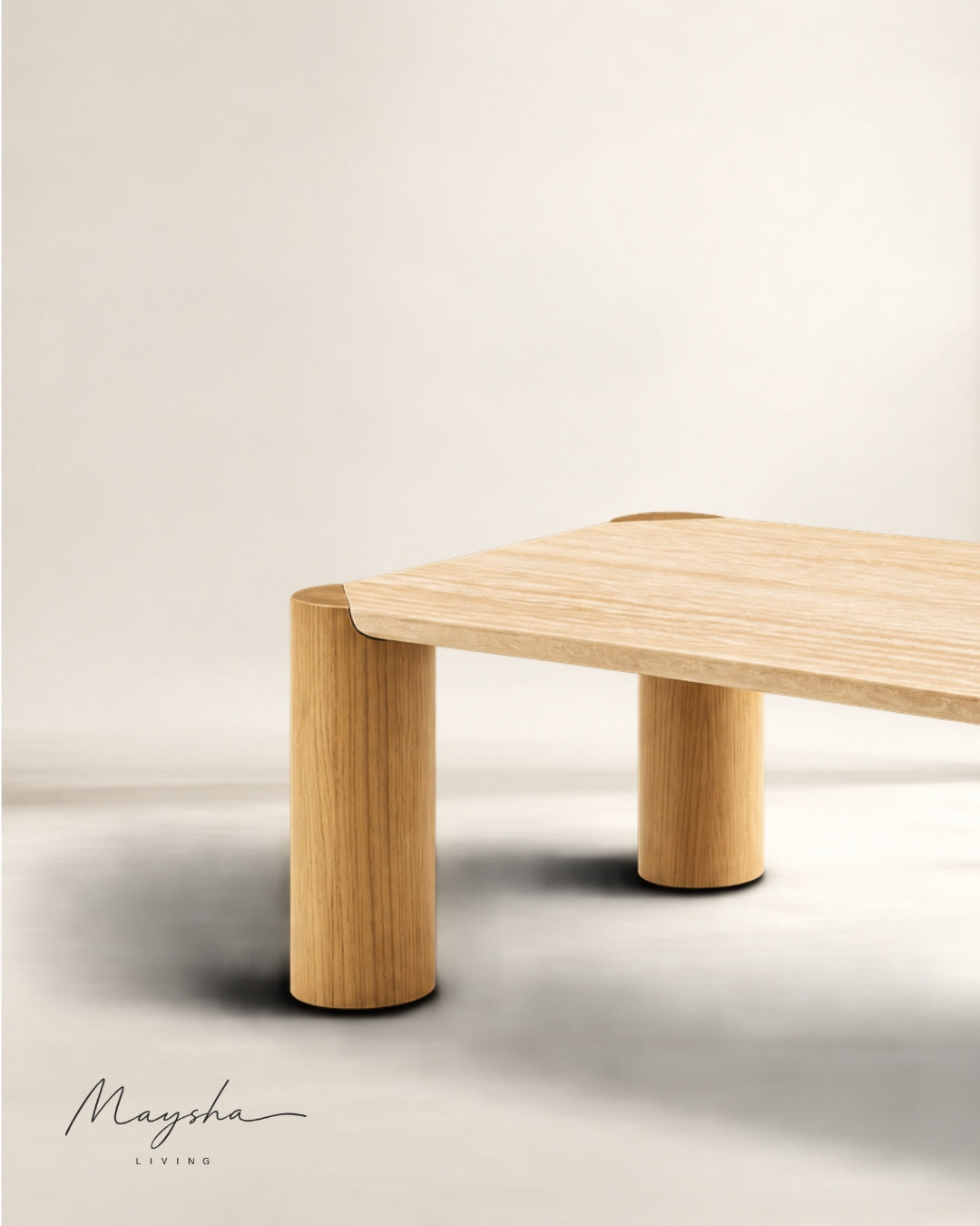 MERIQUE Premium Travertine Stone Coffee Table