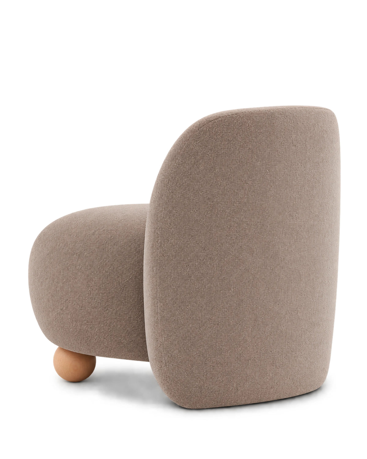 Ovrique Bouclé Lounge Chair with Solid Wood Base