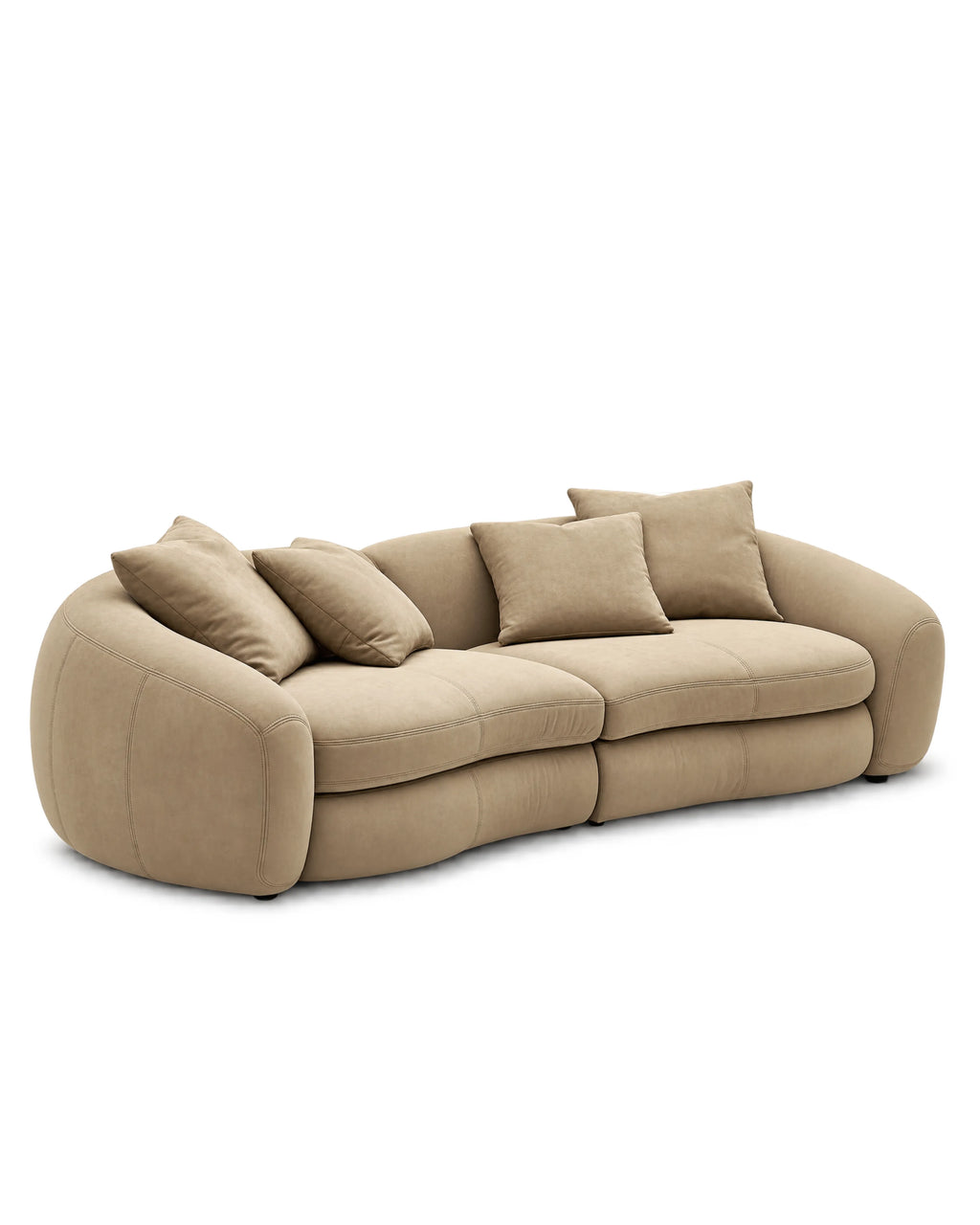 Elyndra Curved Leather Sofa